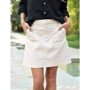 Frank & Eileen Jameson Cotton Blend Mid-Rise Utility Mini Skirt Cement Women's 6